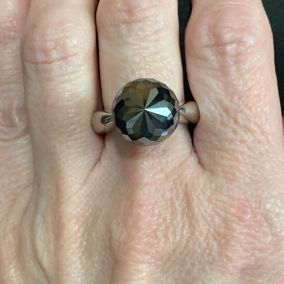 Lencia 925 silver ring with gray faceted stone size 6.5 - Picture 9 of 10